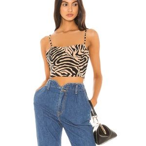 VICTORIA TANK TOP IN BLACK & BEIGE